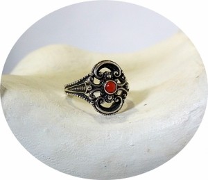 835 zilveren ring met bloedkoraal Duits of Nderlands oud antiek vintage trachten old silver antique 4.JPG