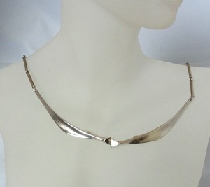 Lapponia Finland Bjorn Weckstrom 1985 vintage 925 zilveren silver elegant modernist designer Scandinavian necklace collier ketting 4.JPG