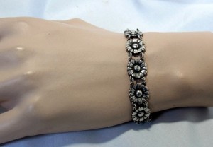 Oude Old vintage 830 zilveren silver madeliefjes Daisy bracelet armband uit Denemarken Denmark Jugendstil Skonvirke Antieke Antique Scandinavian 1.JPG