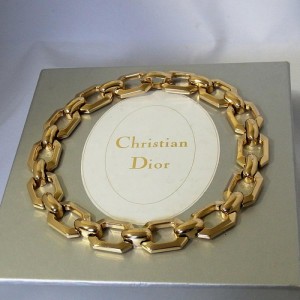 Christian Dior Germany Vintage designer necklace choker collier ketting gold plated gold tone original box originele doos costume jewelry 1980s 80er jaren 1.JPG