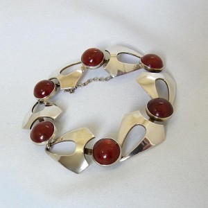 Niels Erik From N.E.From Denmark Denemarken 925 sterling silver zilveren bracelet armband barnsteen amber modernist vintage designer Scandinavian Scandinavische 3.JPG