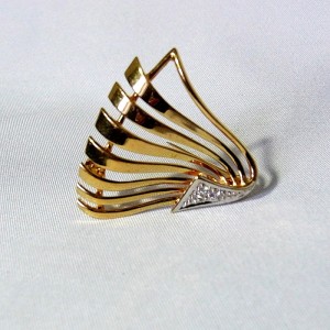 Vintage Teka Theodor Klotz Germany Duitsland designer broche brooch Amerik verguld guilded 1.JPG