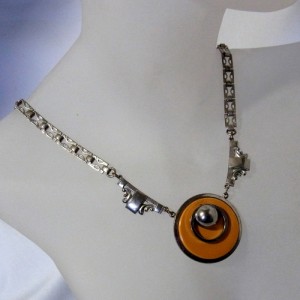Art Deco Crome JacobBengel style stijl modernist necklace collier ketting vintage designer 1.JPG
