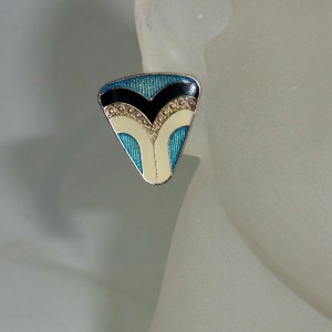 Pierre Bex style stijl vintage oude old Art Deco enamel emaille Geometric Geometrische broche clip earrings 1970s 70er jaren 1.JPG