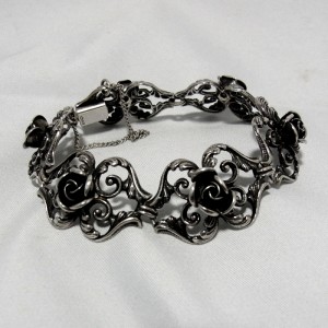 Teka Theodor Klotz Pforzheim Duitsland Germany vintage old 925 sterling zilveren silver rose rozen designer armband bracelet 2.JPG