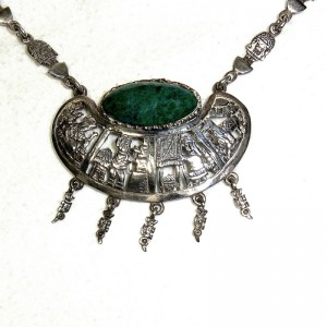 Peru vintage old 925 sterling silver necklace ketting collier native amerika indianen desinger high quality 1.JPG