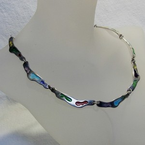 Juan Cambronero 925 Spanje Spain modernist designer necklace enamel emaille collier ketting vintage 2.JPG