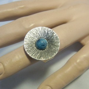 Jorgen Jensen Denmark Denemarken pewter tinnen adjustable verstelbare ring no 257 blue stone modernist designer 5.JPG