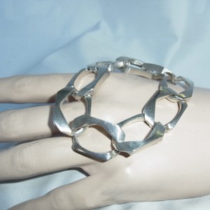 Massive masieve 835 zilveren schakel armband link bracelet vintage designer 2.JPG