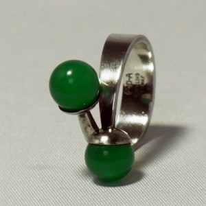 david andersen d-a norway modernist sterling 925 silver ring reen stone d.JPG