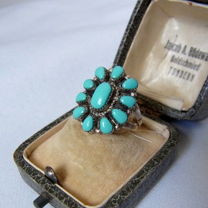 Marie Basselente zilveren silver Zuni Indian Indianen ring American vintage designer Turkois Turkoise Turquoise 4.JPG