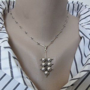 Dutch Nederlands zilveren silver pendant hanger necklace ketting collier 835 vintage modernist old oud 1.JPG