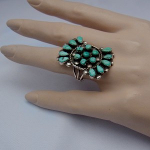 Zuni petit point silver zilveren ring turkois turquoise native Indian American  old oud vintage designer large big grote 3.JPG