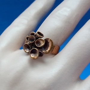 Hannu Ikonen Finland bronze bronzen ring adjustable verstelbaar  reindeer moss rendier mos vintage modernist scandinavian 1.JPG