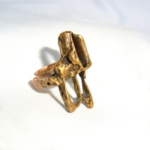 Knut Paulsen Norway Noorwegen Noorse bronzen bronze adjustable verstelbare ring modernist brutalist designer vintage Scandinavian 1.JPG