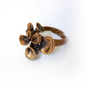 Hannu Ikonen Finland Finnish Finse bronze bronzen ring adjustable verstelbaar modernist designer Scandinavisch vintage Reindeer Moss Rendier mos 5.JPG