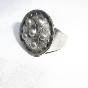 Jorgen Jensen Denemarken Denmark modernist pewter modernistische 60er jaren tinnen adjustable verstelbare ring met brutalist 3.JPG