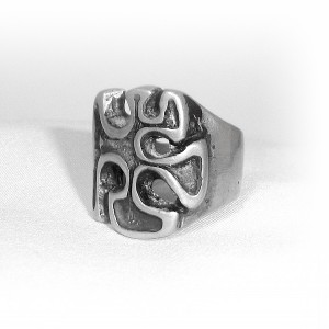 Vintage modernist pewter solid ring modernistische tinnen zware ring Norway Noorwegen Scandinavian designer 3.JPG