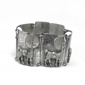 Oude Old Vintage Peruvian Peru 800 zilveren silver braceket armband met lama's lamas folkorick Folklorische designer 4.jpg
