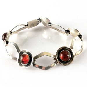 Niels Nils Erik From (N.E.From) Denmark Denemarken 925 zilveren armband barnsteen amber sterling silver bracelet designer modernist Scandinavian vintage 60er jaren 1960s 4.jpg