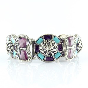 Miracle Britain Engeland Schotland Scotland Scottish Celtic Keltische designer armband bracelet pewter vintage modernist faux agate glass link 7.JPG