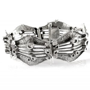 Teka Theodor Klotz Pforzheim Germany Duitsland 925 sterling zilveren silver open gesloten link bracelet schakel armband vintage modernist designer organic brutalist 1.jpg