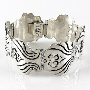 Taxco Mexico 925 sterling zilveren vintage schakel klap armband silver bracelet designer modernist traditional brutalist Mexican 6.jpg