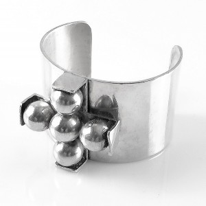 Erik Dennung Denemarken Denmark AD-Design robuuste robust brutalistische brutalist modernist vintage designer silver plated verzilverde spang armband bracelet 1970s 70er jaren 2.jpg