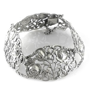 Dutch Nederlans Jugendstil art deco 925 sterling silver zilveren link bracelet schakel armband designer antique antiek floral motives 1.jpg