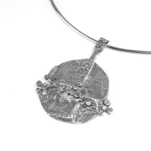 Theodor Klotz Teka Phorzheim Germany Duitsland 835 zilveren hanger met hals spang pendant necklace neckring modernist vintage designer brutalist 6.JPG