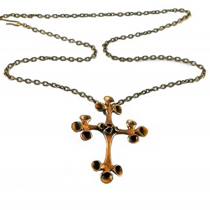 Hannu Ikonen Finland bronze bronzen reindeer moss rendier mos hanger ketting cross kruis collier pendant necklace designer modernist brutalist vintage Scandinavian 4.jpg