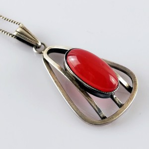 835 Zilveren silver Art Deco modernist Modernistisch collier hanger ketting Carneool pendant necklace designer modernist  1.jpg
