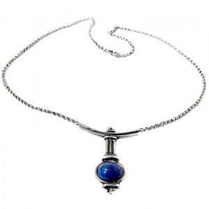 Perli Marga Martha May Pforzheim Germany Duitsland 925 sterling silver zilveren lapis lazulli pendant hanger necklace collier ketting designer modernist vintage 5.JPG