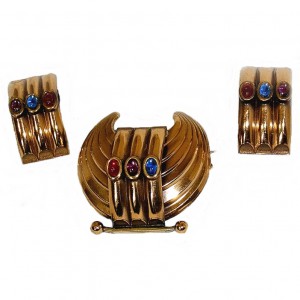 Ermani Bulatti Dutch designer brooch clip earrings vintage Art Deco Nederlandse designer oorbellen broche 1980s Nederlands 1.jpg