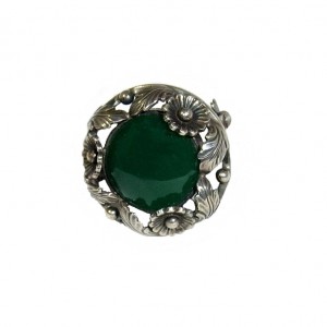 Niels Erik From Denmark Denemarken 925 sterling silver zilveren broche brooch malachiet green stone vintage modernist Scandinavian designer 3.jpg