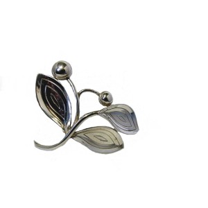 Aarre and Krogh Denmark Sterling Silver Modernist Leaf Brooch Vintage Designer broche zilveren blad Denemarken 2a.jpg