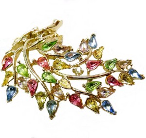 Bogoff America Art Deco Costume brooche broche rhinestone gold tone goud kleurig vintage designer 4a.jpg