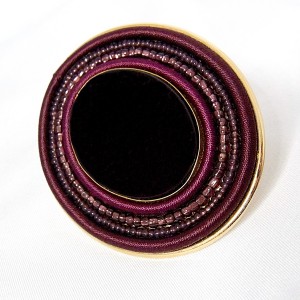 Langani Duitsland Anni Schaad Germany 1980s 80er jaren brooch broche oval ovale obergine kleurig bordeaux rood burgundy vintage designer 1.jpg