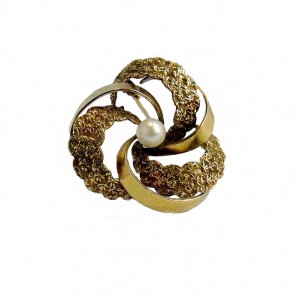 Teka Theodor Klotz AM double Amerik vergulde broche brooch gilded 1950s vijftiger jaren vintage old designer 7a.jpg