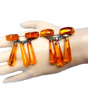 875 zilveren silver russian soviet sovjet russich Riga baltisch baltic amber barnsteen stel dangle brooches broches vintage old modernist 7.jpg