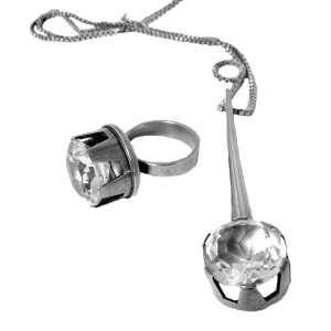 Niels Erik From NE  FROM Denmark Denemarken 925 sterling zilveren silver pendant chain ring hanger ketting collier ring rock crystal bergkristal vintage modernist designer 1a.JPG