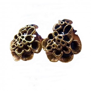 Hannu Ikonen Finland bronze bronzen oorbellen earrings clip  reindeer moss rendier mos vintage modernist scandinavian 2a.jpg