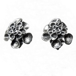 Hannu Ikonen Finland sterling silver 925 zilveren oorbellen earrings clip  reindeer moss rendier mos vintage modernist scandinavian 6.jpg