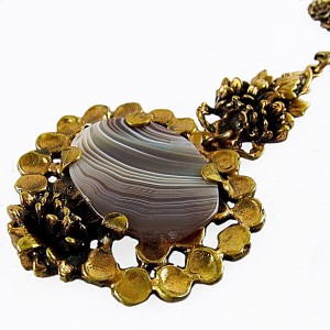 Pentti Sarpaneva Finland bronze bronzen agate agaten agaat pendant necklace hanger ketting collier vintage designer modernist scandinavian 6.JPG