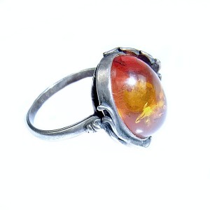 Baltisch Baltic 925 sterling zilveren ring designer silver vintage GRA amber barnsteen 7.JPG