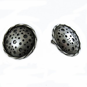 925 sterling vintage modernist modernistsiche oorbellen oor stekers stud earrings designer brutlist round ronde rond 4.JPG