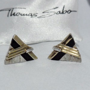 Thomas Sabo Nodernist designer Germany Duitsland clip earrings oorbellen met zwart en  goud black and gold 1.JPG