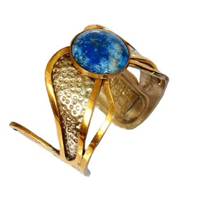 Morita Gil Artisana Hecha A Mano Chile brutalis modernist cuff bracelet armband spang vintage  designer lapis lazulli 10.JPG