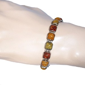 925 sterling zilveren silver amber barnsteen barstenen armband diverse kleuren vintage designer met meesterteken makersmark 1.JPG