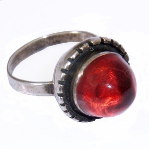 Georg Kramer Fischland 835 zilveren ring met barnsteen silver amber model 8 Germany Baltic Batisch vintage modernit designer 1.JPG